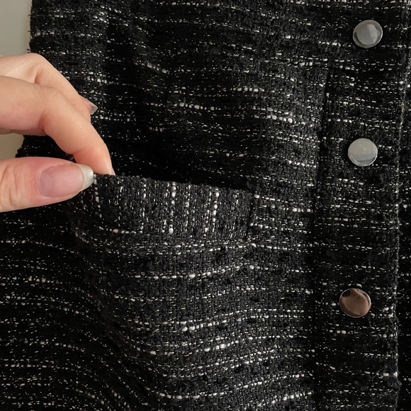 Ava High Waisted Metallic Tweed Skirt - Picture 3 of 7